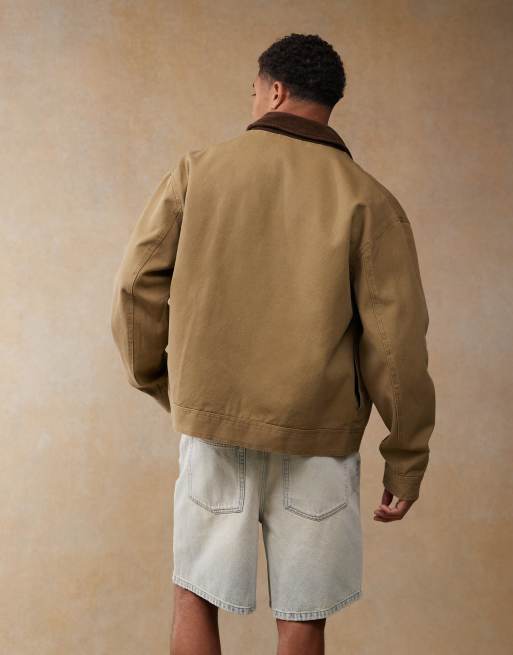 ASOS DESIGN - Oversized harrington jack in olijfgroen met wassing, 2 van 4