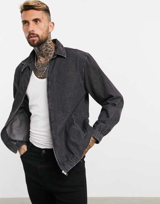 Download ASOS DESIGN oversized harrington jacket in black | ASOS