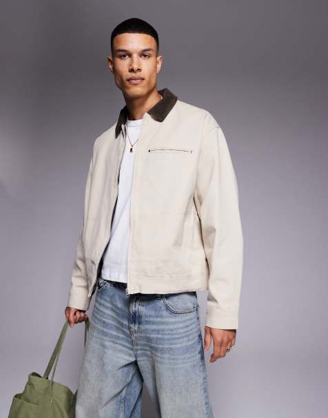 ASOS DESIGN - Oversized Harrington-jakke i vasket beige - view 1