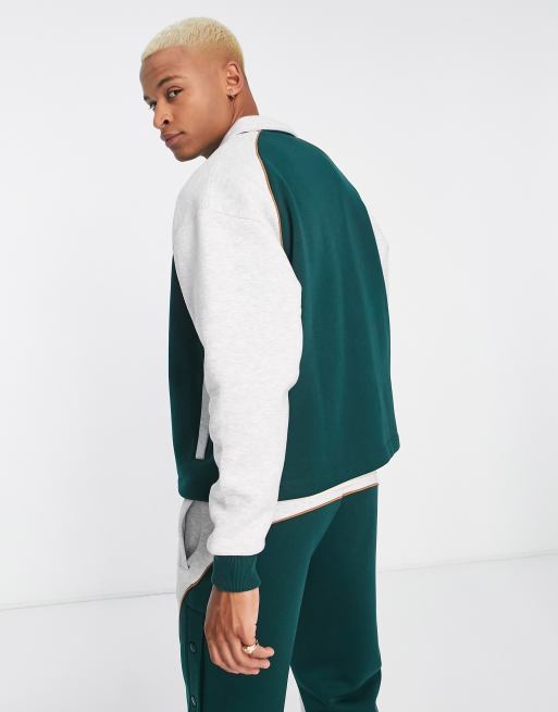 ASOS DESIGN oversized scuba jacket in green