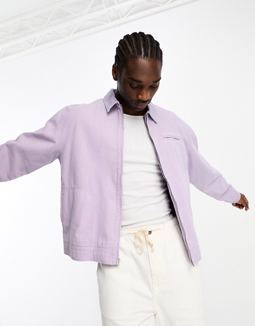 ASOS DESIGN oversized harrington summer jacket in washed purple