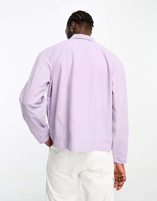 ASOS DESIGN oversized harrington summer jacket in washed purple