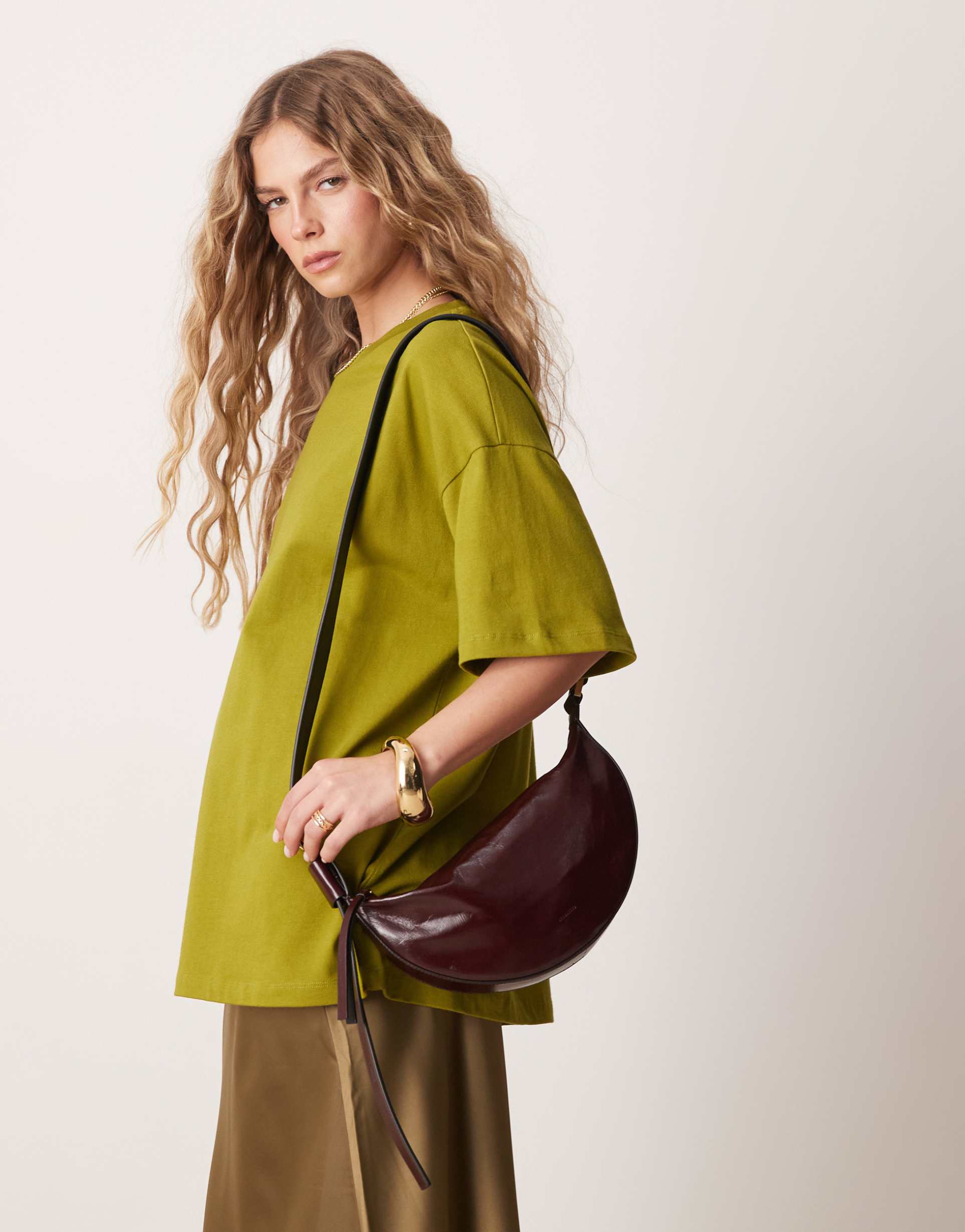 asos design oversized heavy weight cotton t-shirt in olive