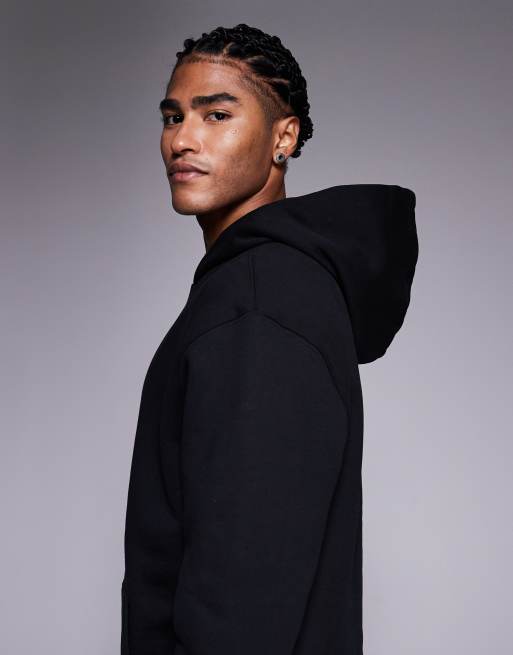 ASOS DESIGN oversized heavyweight 400gsm crew co-ord in zwart, 4 van 5