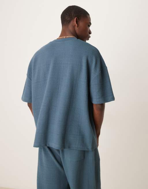 ASOS DESIGN oversized heavyweight boxy t-shirt in blue (part of a set)    , 3 of 4