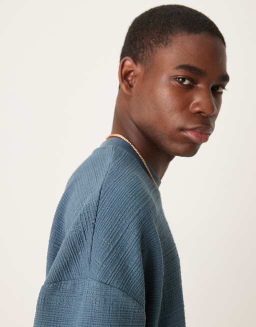 ASOS DESIGN oversized heavyweight boxy t-shirt in blue (part of a set)    , 4 of 4