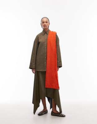 Asos Design Oversized Heavyweight Cotton Overshirt In Green