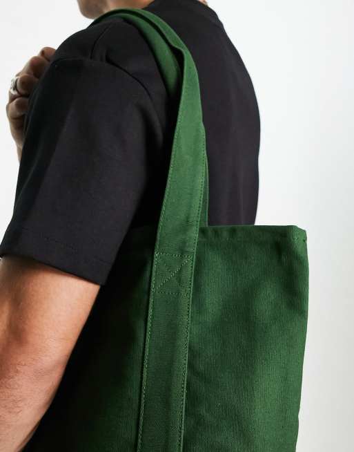 Dark green outlet canvas tote bag