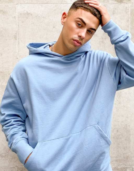 ASOS DESIGN oversized heavyweight hoodie in blue part of a set MBLUE