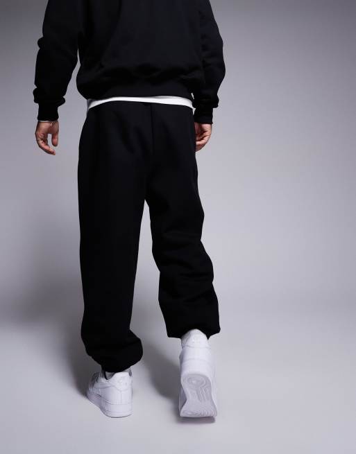 ASOS DESIGN oversized heavyweight joggers in black