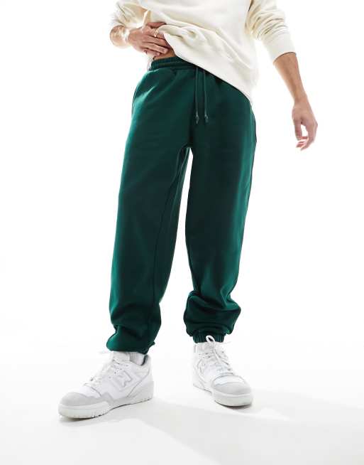 ASOS DESIGN oversized heavyweight joggers in dark green ASOS