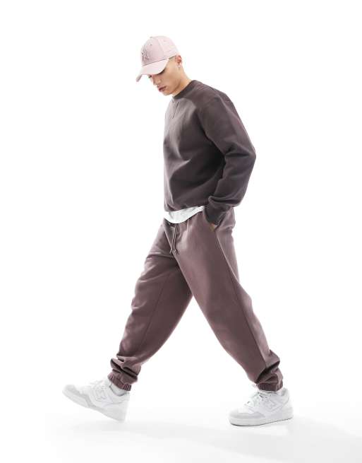 Men's Oversized Brown Jogger with Ankle Cuffs