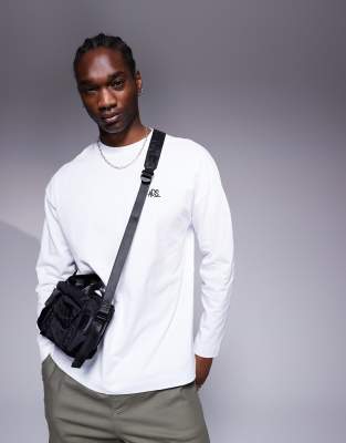 Asos Design Oversized Heavyweight Long Sleeve T-shirt 240gsm In White