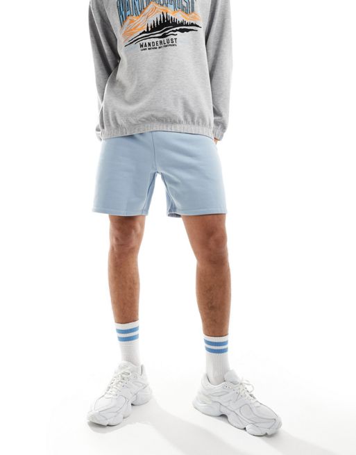  ASOS DESIGN oversized heavyweight shorts in blue 