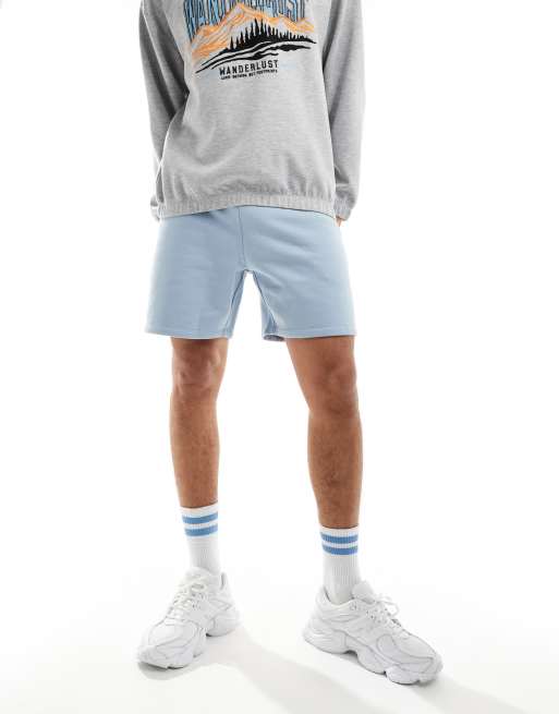  ASOS DESIGN oversized heavyweight shorts in blue 