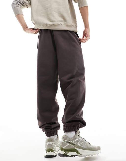 ASOS DESIGN oversized heavyweight sweatpants in brown