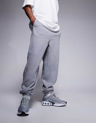 ASOS DESIGN OVERSIZED HEAVYWEIGHT SWEATPANTS IN GRAY HEATHER