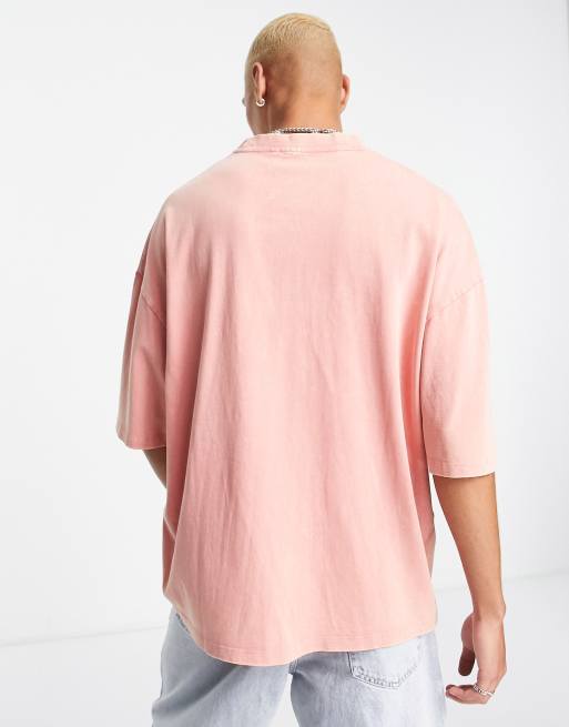 ASOS DESIGN oversized t-shirt with crew neck in bright pink