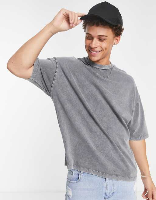 Grey Washed Oversized T Shirt