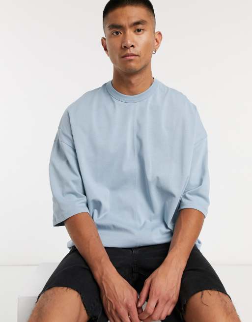 ASOS DESIGN oversized heavyweight t-shirt in blue | ASOS