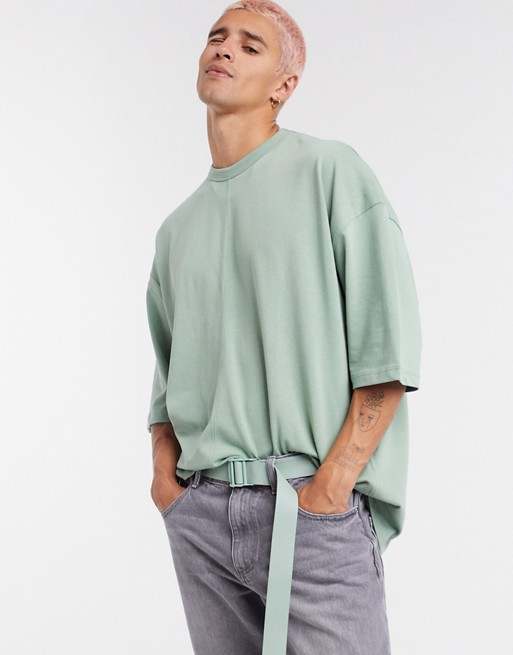 ASOS DESIGN oversized heavyweight t-shirt in green