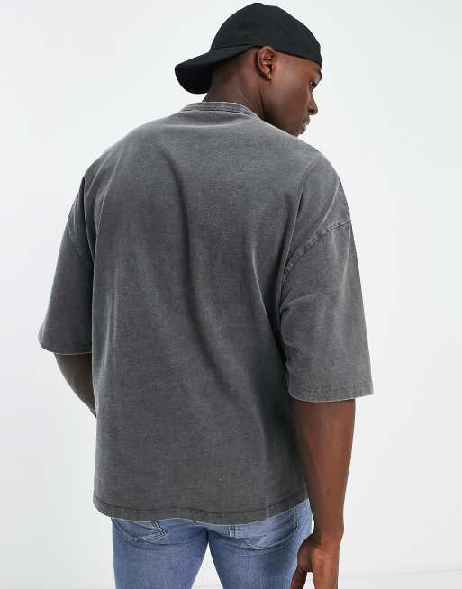 ASOS Design Oversized Heavyweight T-Shirt in Washed Black