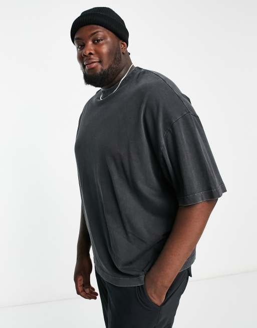 ASOS DESIGN heavyweight oversized baseball jersey in black