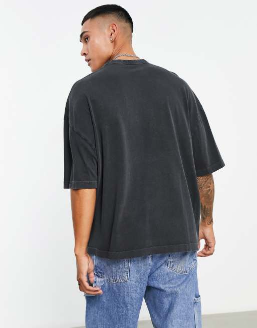 ASOS DESIGN oversized heavyweight t-shirt in washed black