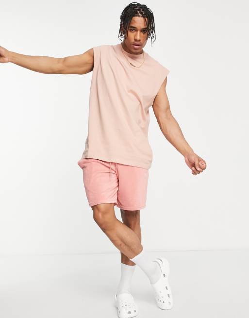 ASOS DESIGN - Oversized hemd in roze met wassing 