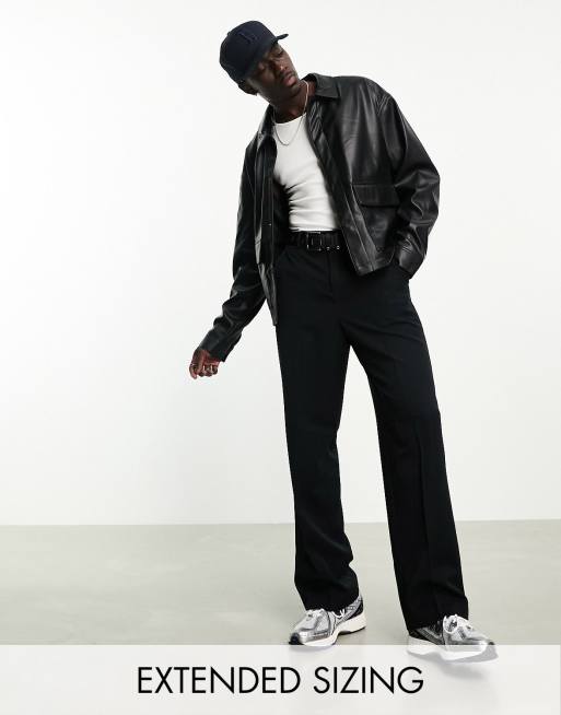 ASOS DESIGN – Oversized-Hemdjacke aus Kunstleder in Schwarz