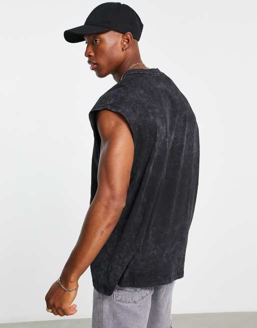 ASOS DESIGN - Oversized hemdje in zwarte wassing met vintage bandprint, 2 van 4