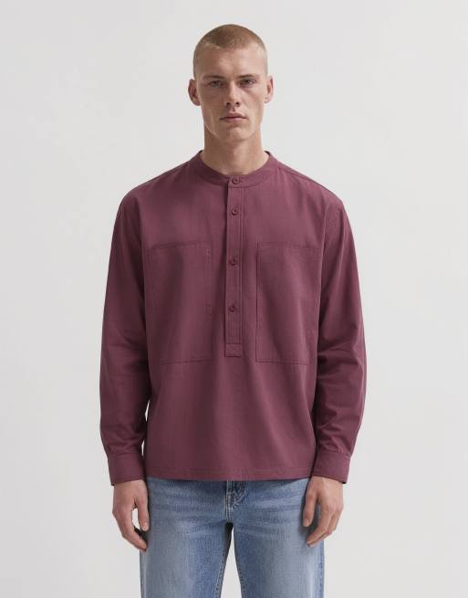 ASOS DESIGN oversized henley-skjorte i mauve, 6 af 10