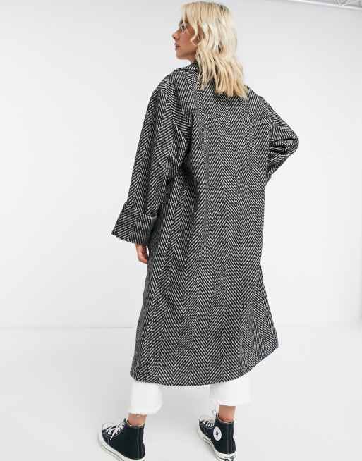 Herringbone hot sale oversized coat