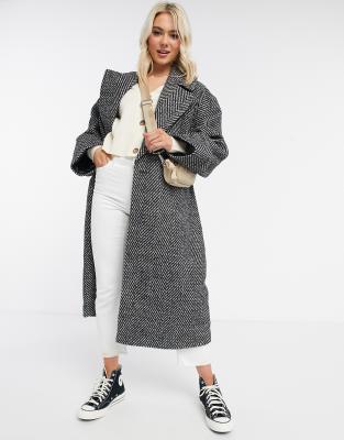 oversized herringbone coat