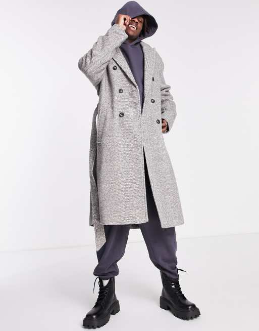 Asos hot sale grey overcoat