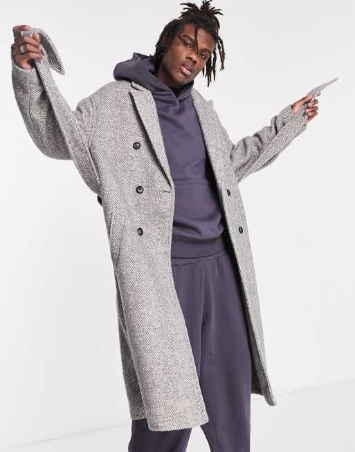 Oversized sales herringbone coat