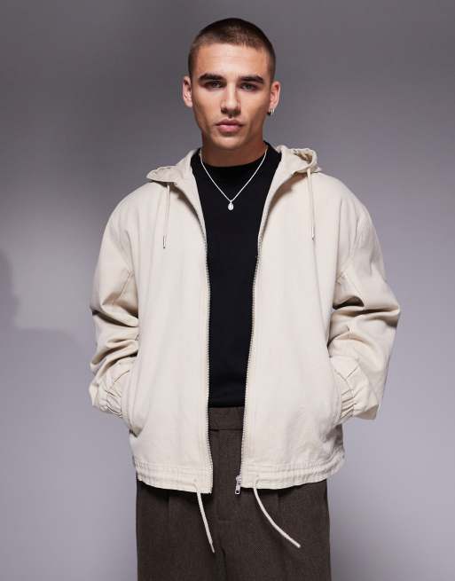 Oversized beige jacket best sale