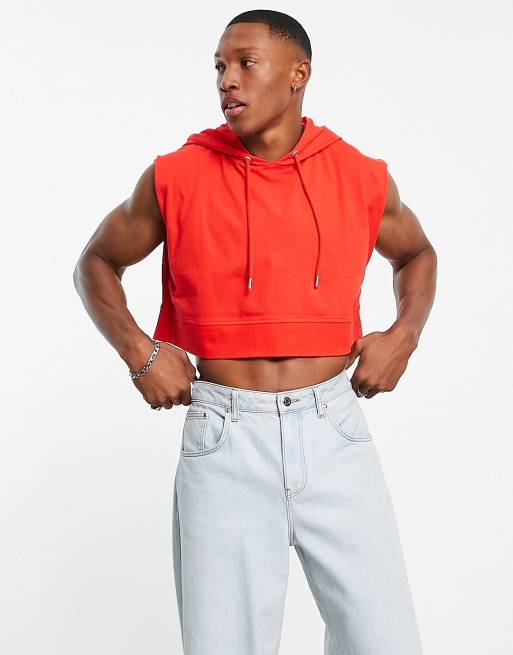 Asos red crop store top