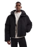 [ASOS DESIGN] ASOS DESIGN oversized hooded puffer jacket in black 2XL BLACK