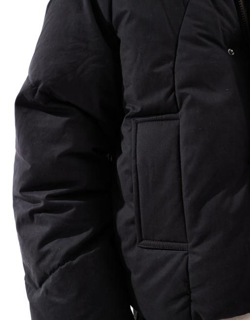 ASOS DESIGN oversized hooded puffer jacket in black