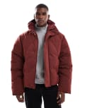 [ASOS DESIGN] ASOS DESIGN oversized hooded puffer jacket in red 2XL RED
