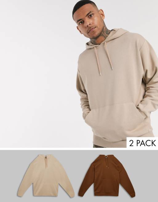 ASOS DESIGN oversized hoodie in beige