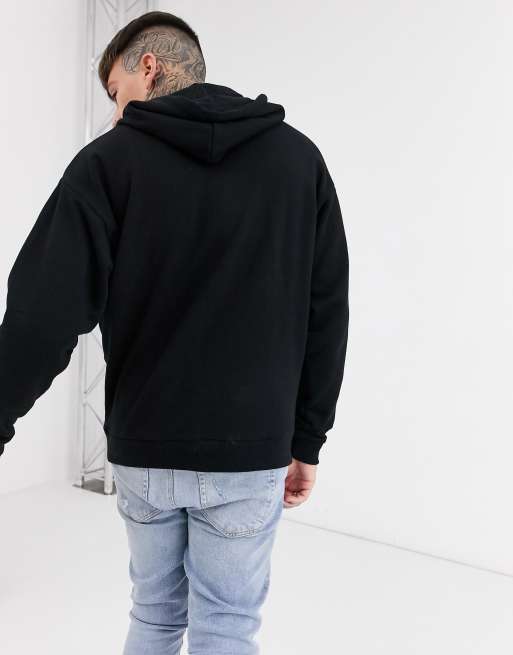 ASOS DESIGN oversized hoodie 2 pack black / grey marl, 2 of 4