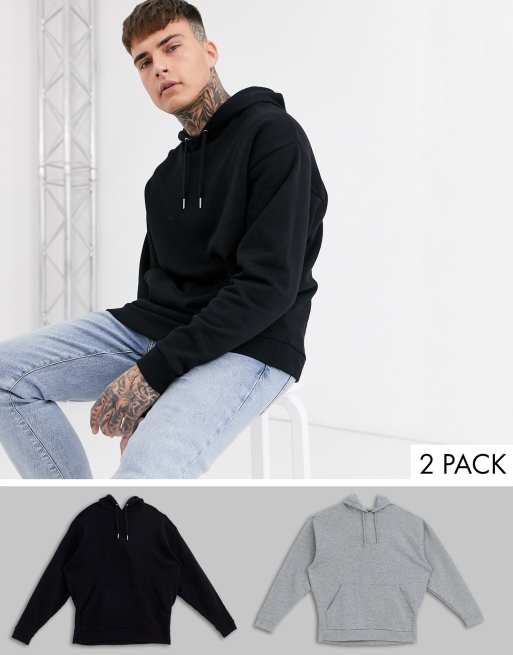 ASOS DESIGN oversized hoodie in gray marl