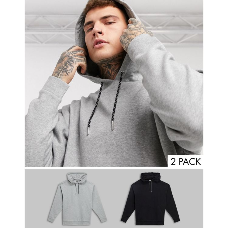 ASOS DESIGN oversized hoodie in gray marl
