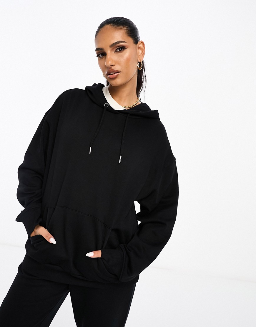 ASOS DESIGN oversized hoodie co-ord in black