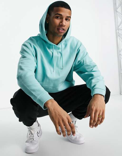 ASOS DESIGN oversized hoodie in turquoise blue