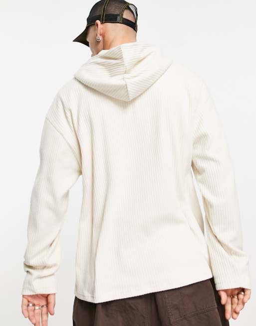 Button neck hoodie hot sale