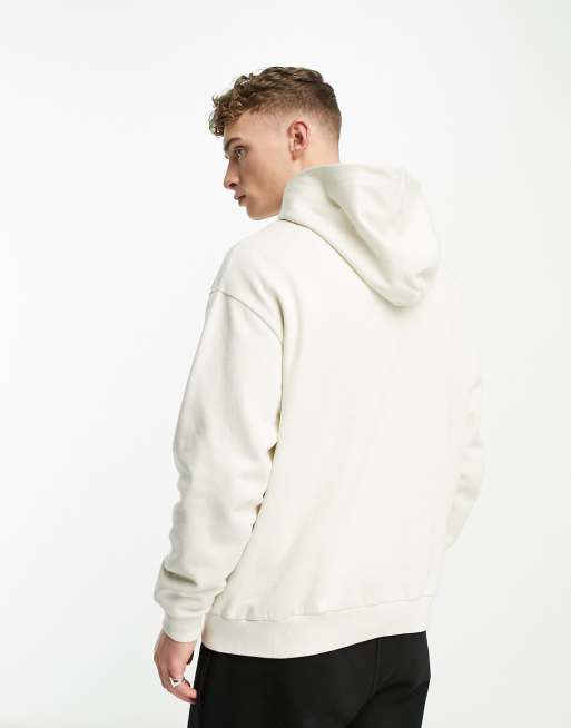 ASOS DESIGN oversized hoodie in beige with watercolor mountain