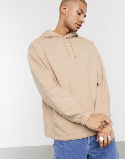 ASOS DESIGN oversized hoodie in beige